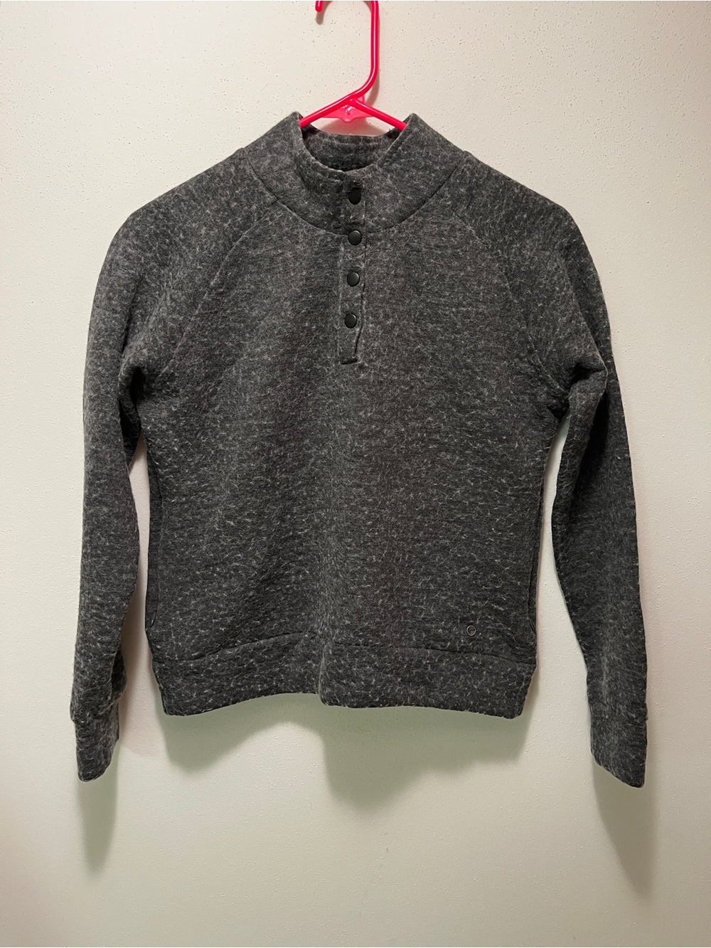 Women's Dark Gray Button Pullover Sweater